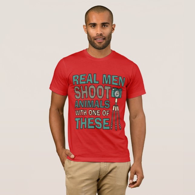T-shirt Real Men Engraçado Fotógrafo (Frente Completa)