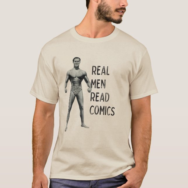 T-shirt "Real Men Read História em quadrinhos" (Frente)
