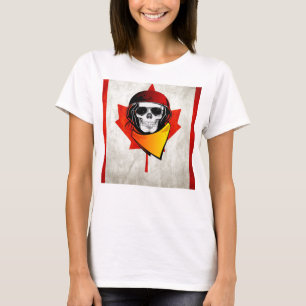 T-shirt Rebel Skull - Bandeira Canadiana Incomodada