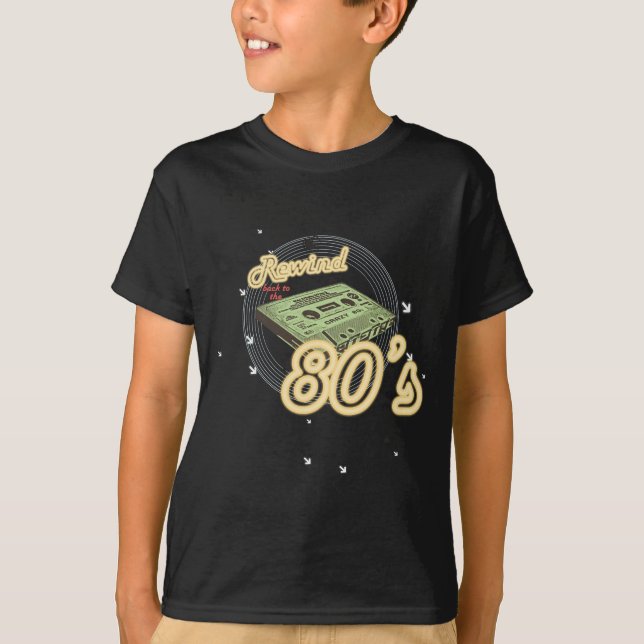 T-shirt Rebobinação de volta ao anos 80 (Frente)