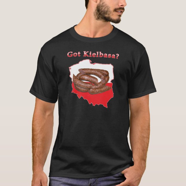 T-shirt Recebi o mapa polonês de Kielbasa (Frente)