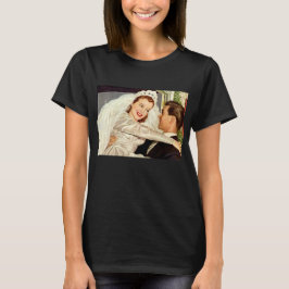 T-shirt Recém-casados de casamento retrô, noiva e noivo fe