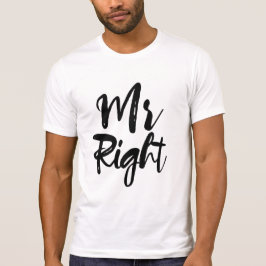 T-shirt Recem casados de Humor do Groom Sr. Certo