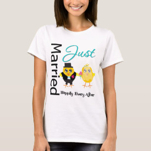 T-shirt Recem casados feliz sempre em seguida