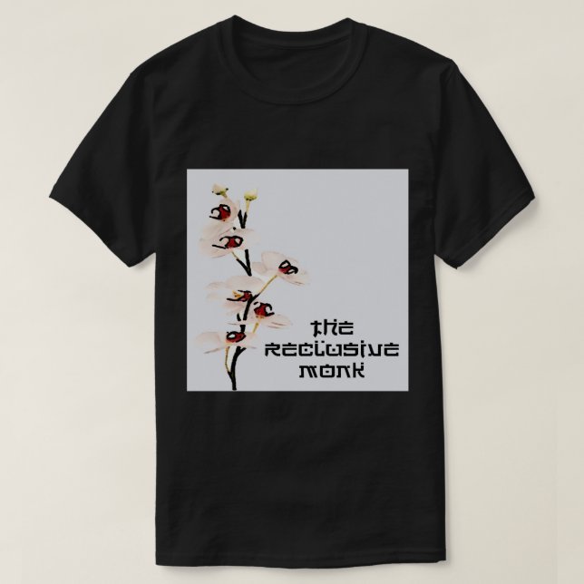 T-shirt recluso da orquídea da monge (Frente do Design)