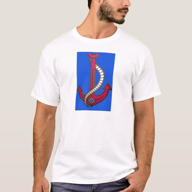 T-shirt Red Anchor Art Impressão (Frente)