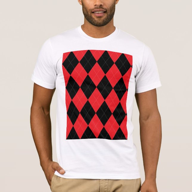 T-shirt Red and Black Argyle (Frente)