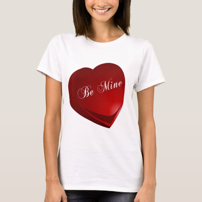 T-shirt Red Be Mine Heart (Frente)