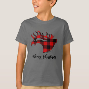 T-Shirt Red Buffalo Xadrez Bull Elk