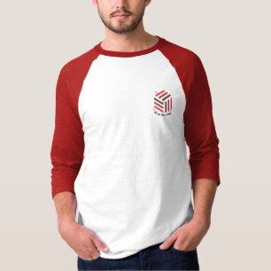 T-Shirt Red e White Raglan Logotipo inspirado em