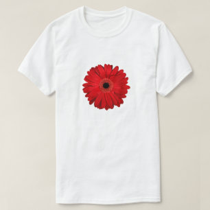 T-shirt Red Flower Gerbera Photo Design