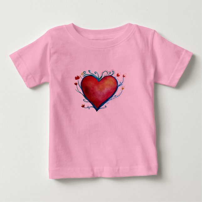 T-shirt Red Heart Baby Tutu Bodyetet (Frente)