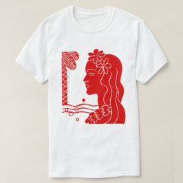 T-Shirt Red Hula Girl Head