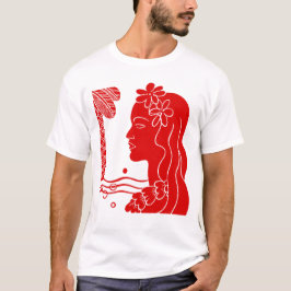 T-Shirt Red Hula Girl Head