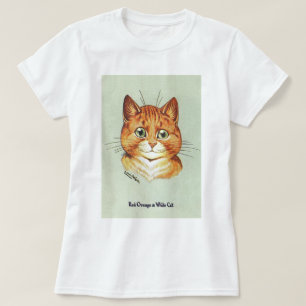 T-shirt Red Orange & White Cat, Louis Wain