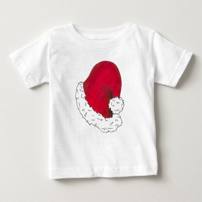T-shirt Red Santa Claus Hat Feliz Natal Feriado (Frente)