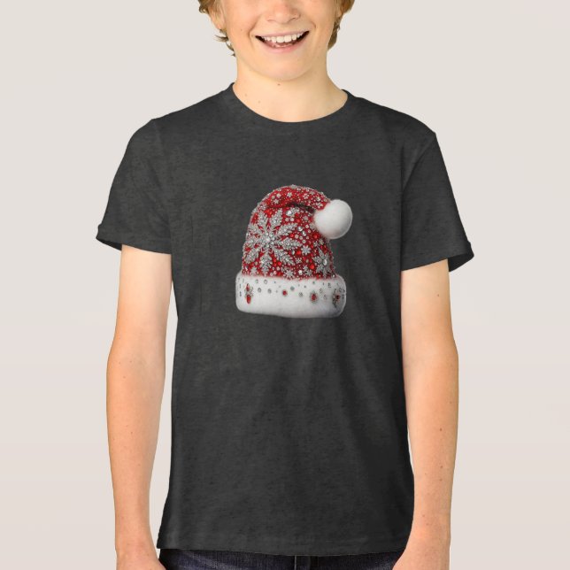 T-Shirt Red Santa Hat Boys (Frente)