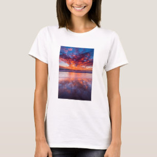 T-shirt Red sunset over the sea, California