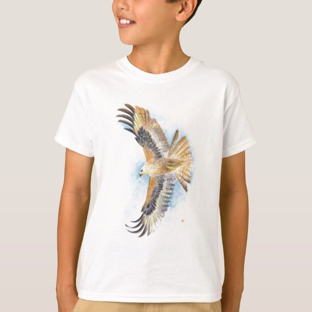 T-shirt Red Tail Hawk Art (Frente)