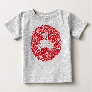 T-shirt Red Whirling Koi Carp Fish Group Toddler Tee