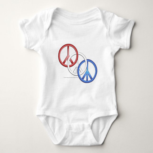 T-shirt Red White Blue Peace (Frente)