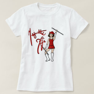 T-Shirt Red White Twirl Girl