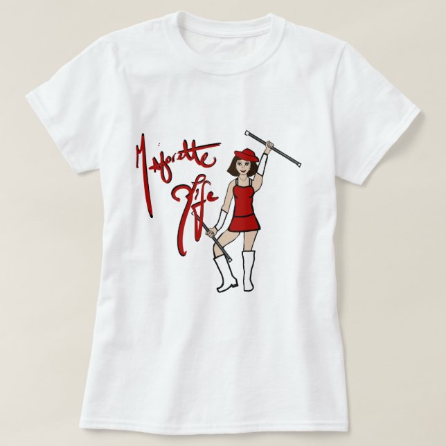 T-Shirt Red White Twirl Girl (Frente do Design)