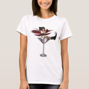 T-shirt Red Wing Fairy Girl In Martini Glass