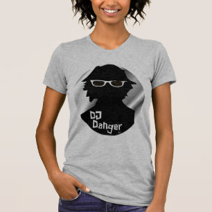 T-shirt redondo do perigo do DJ