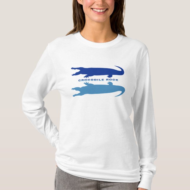T-shirt Reflexão Crocodilo (Azul) (Frente)