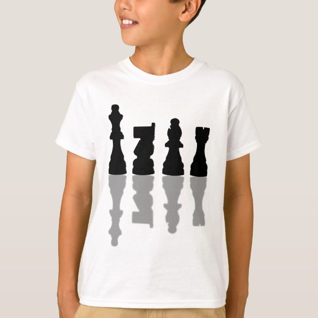 T-shirt Reflexão das partes de xadrez (Frente)