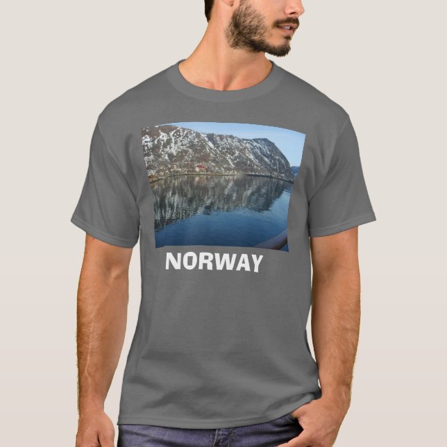 T-shirt Reflexões de Noruega, fiorde (Frente)