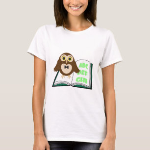 T-shirt Refrigere a coruja bonito com o livro do alfabeto
