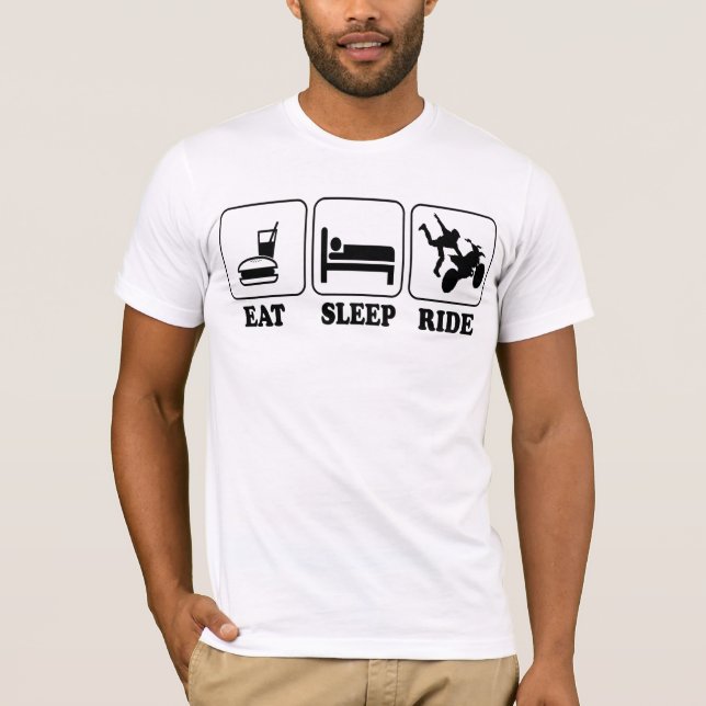 T-shirt Refrigere engraçado comem, dormem, montam a arte (Frente)