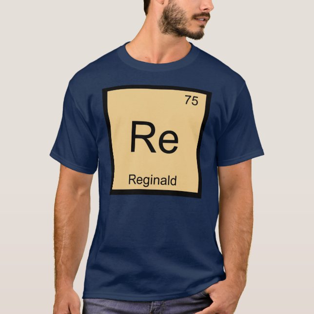 T-shirt Reginald Nome Elemento Químico Tabela Periódica (Frente)