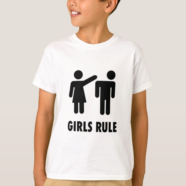 T-shirt Regra Engraçada das Meninas (Frente)