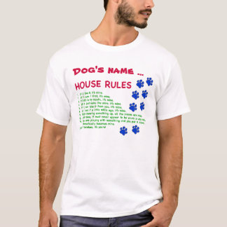 T-shirt Regras da Casa do Cachorro - regras para viver