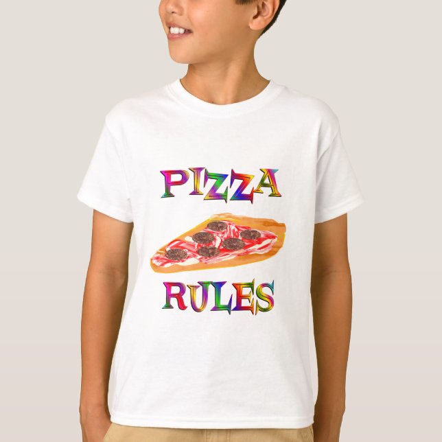 T-shirt Regras de pizza (Frente)