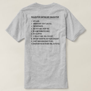 T-SHIRT REGRAS PARA DATAR MINHA FILHA