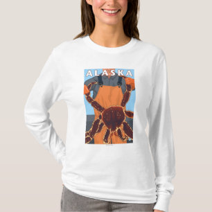 T-shirt Rei caranguejo e poster das viagens vintage do