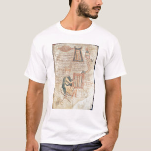 T-shirt Rei David que joga um saltério de um psalter