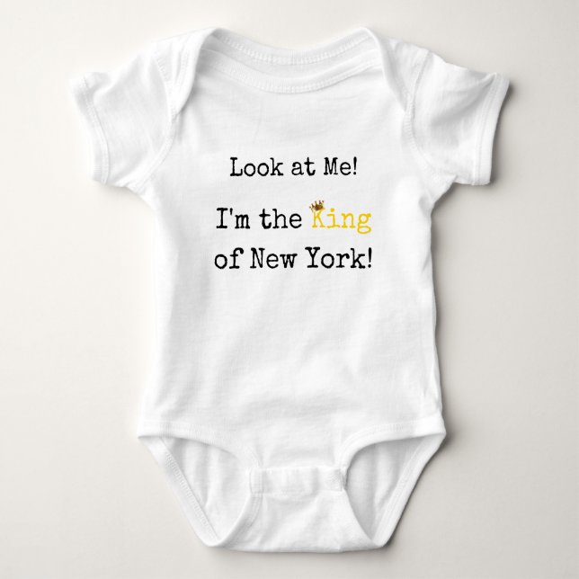T-shirt Rei do Bodysuit do bebê de New York (Frente)