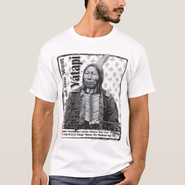 T-shirt Rei Hunkpapa Lakota Chefe do corvo (Frente)