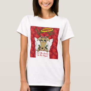 T-shirt Reindeer Angel Tis A temporada de ser Vegan