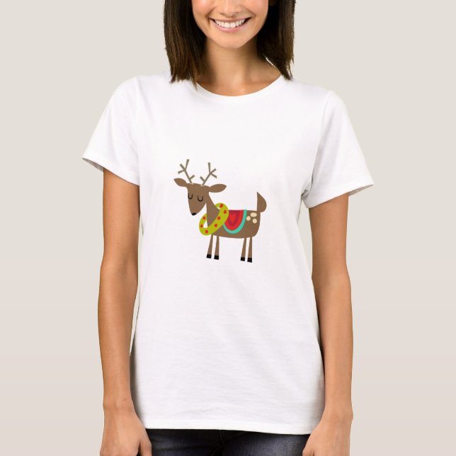 T-shirt Reindeer de Natal (Frente)