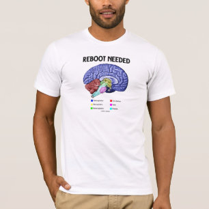 T-shirt Reinicialização necessária (Humor cerebral anatômi