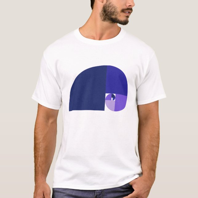 T-shirt Relação dourada, espiral de Fibonacci (Frente)