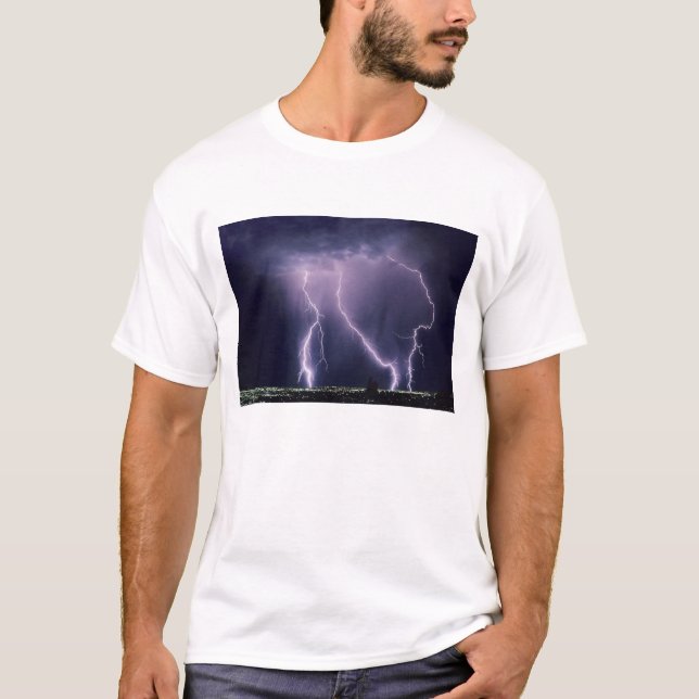 T-shirt Relâmpago sobre o Vale do Lago Salgado, Utah. (Frente)