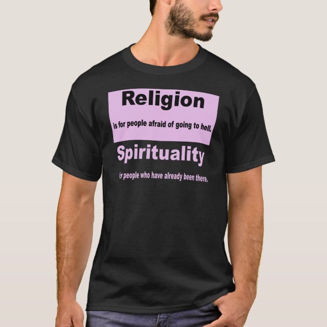 T-shirt Religião contra a espiritualidade (Frente)