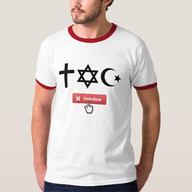 T-shirt Religião de Unfollow (Frente)